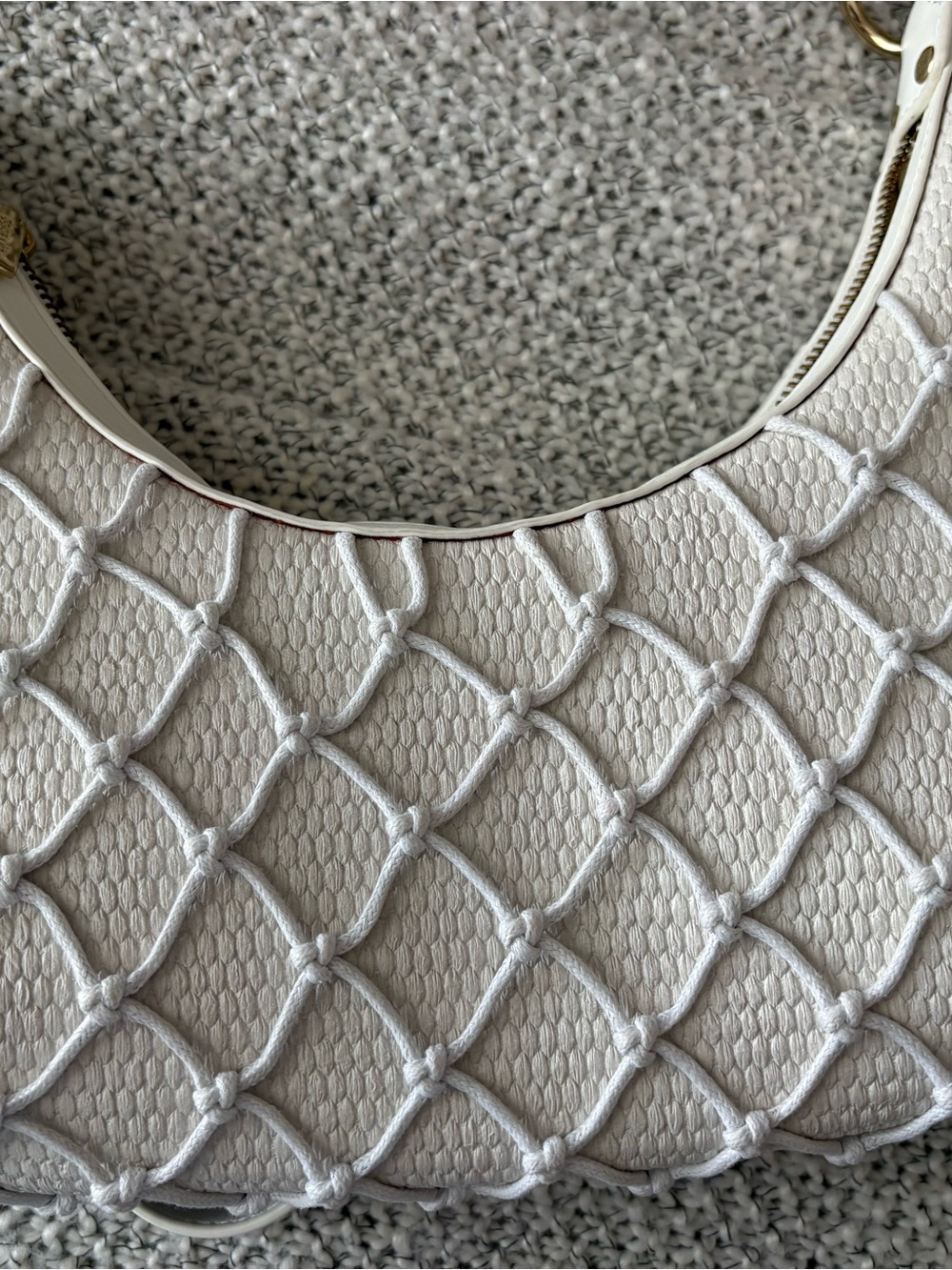 Dolce Vita White Knotted Textured Purse